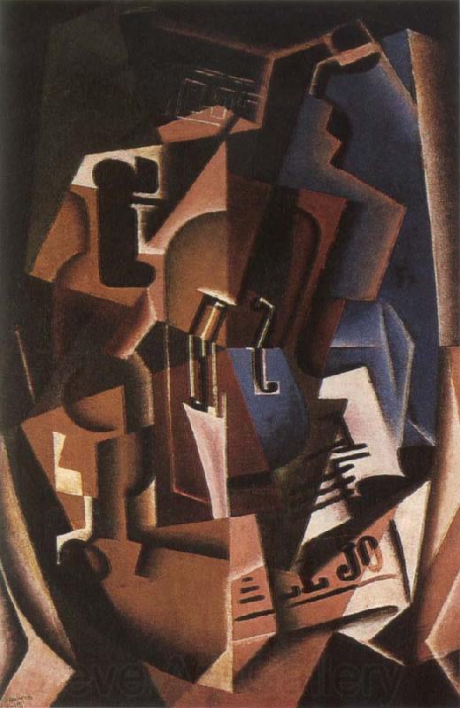 Juan Gris Still life fiddle and newspaper France oil painting art